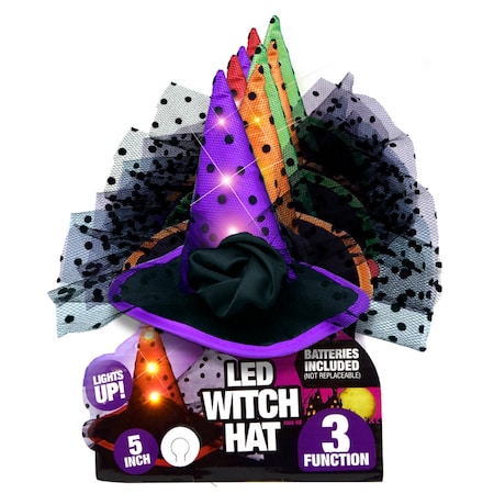Shawshank Ledz Magic Seasons Multicoloured 5 in. Prelit Witch Hat Headbands Halloween Decor 702907